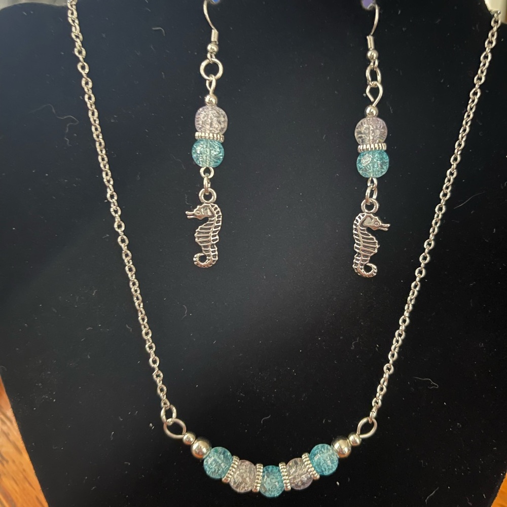 Earrings and necklace